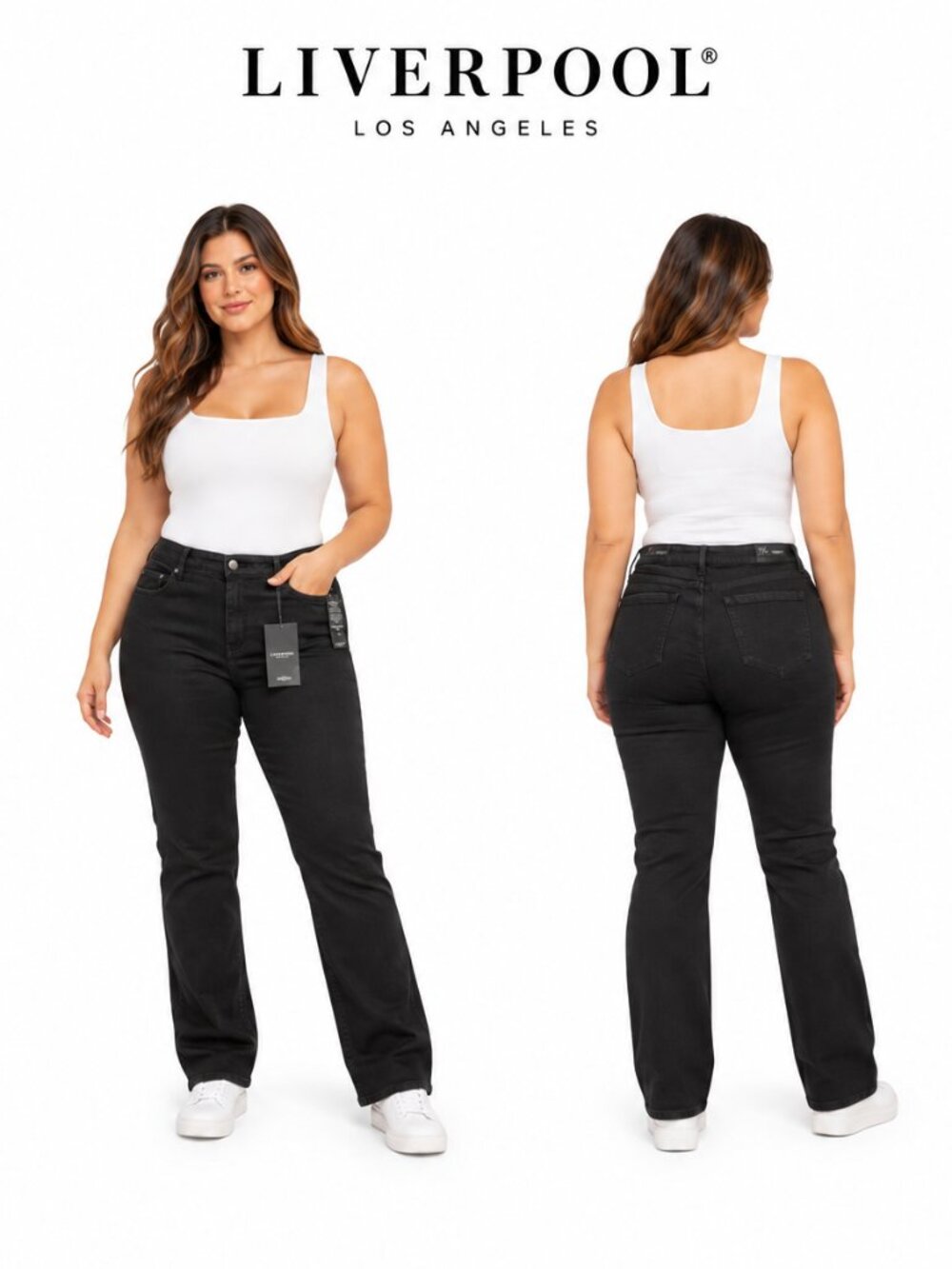 Liverpool Sadie Straight Leg Jeans Black Rinse Size 14 LM3000RX NEW